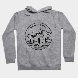 Ben Nevis, Scotland Landscape Emblem - White Hoodie